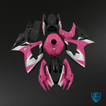 Suzuki GSXR 600-750 (2006-2007) Pink, White & Black - MERGEment Motorcycle Fairings Kit