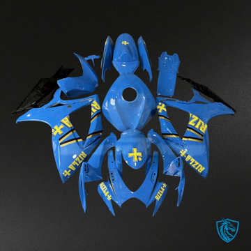Suzuki GSXR 600-750 (2006-2007) Light Blue & Yellow Rizla Fairing Kit | ABS Bodywork