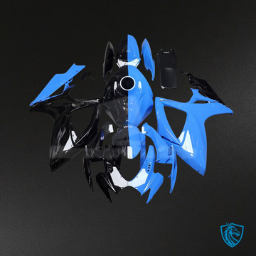 Suzuki GSXR 600-750 (2006-2007) Gloss Light Blue & Black Split - Custom ABS Fairing Kit