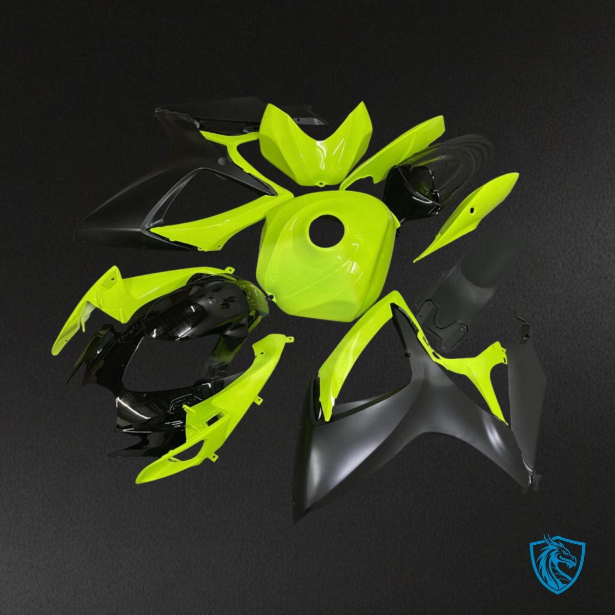 Suzuki GSXR 600-750 (2006-2007) Gloss Lime Green & Black Fairing Kit | ABS Bodywork
