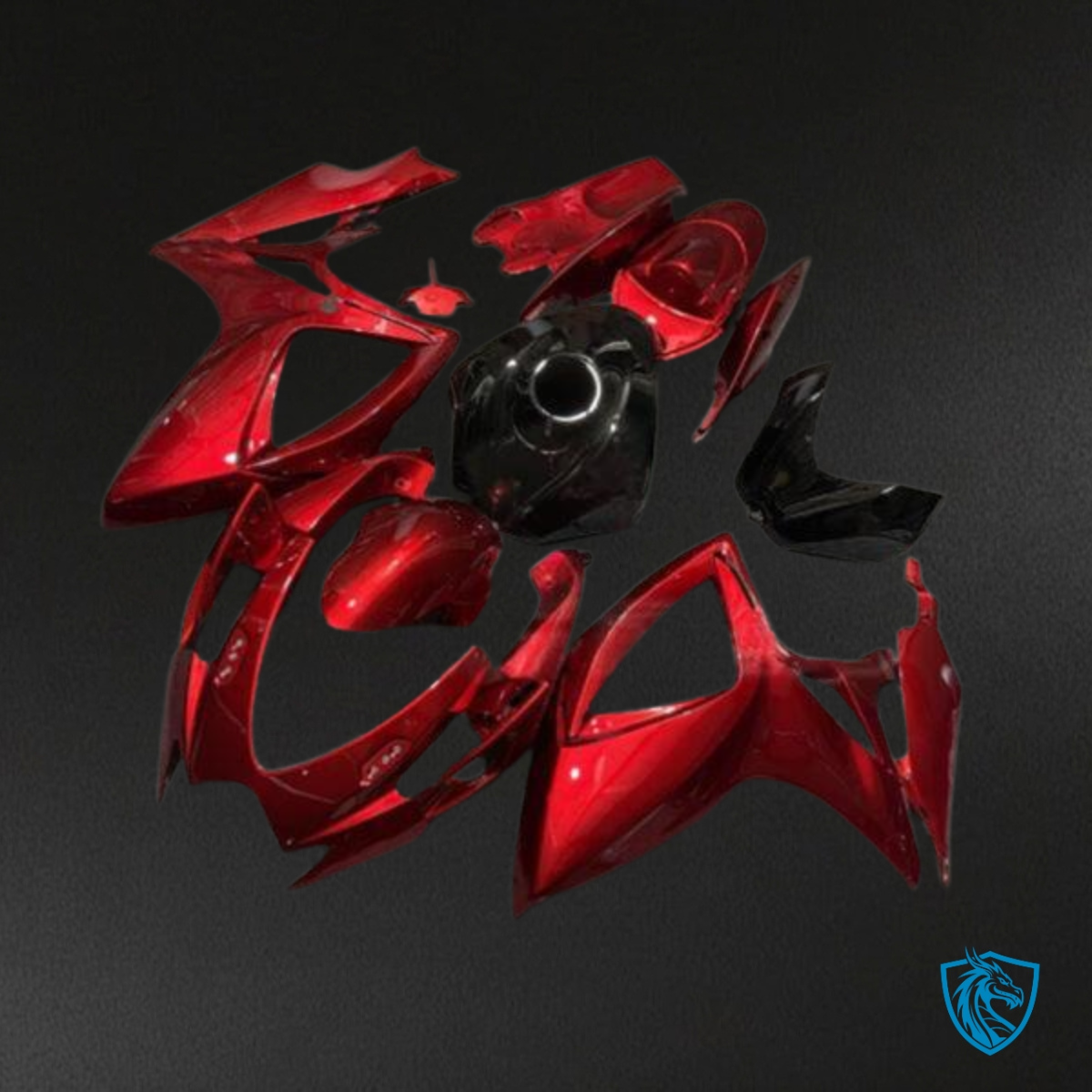 Suzuki GSXR 600-750 (2006-2007) Gloss Maroon Red & Black - MERGEment Motorcycle Fairings Kit