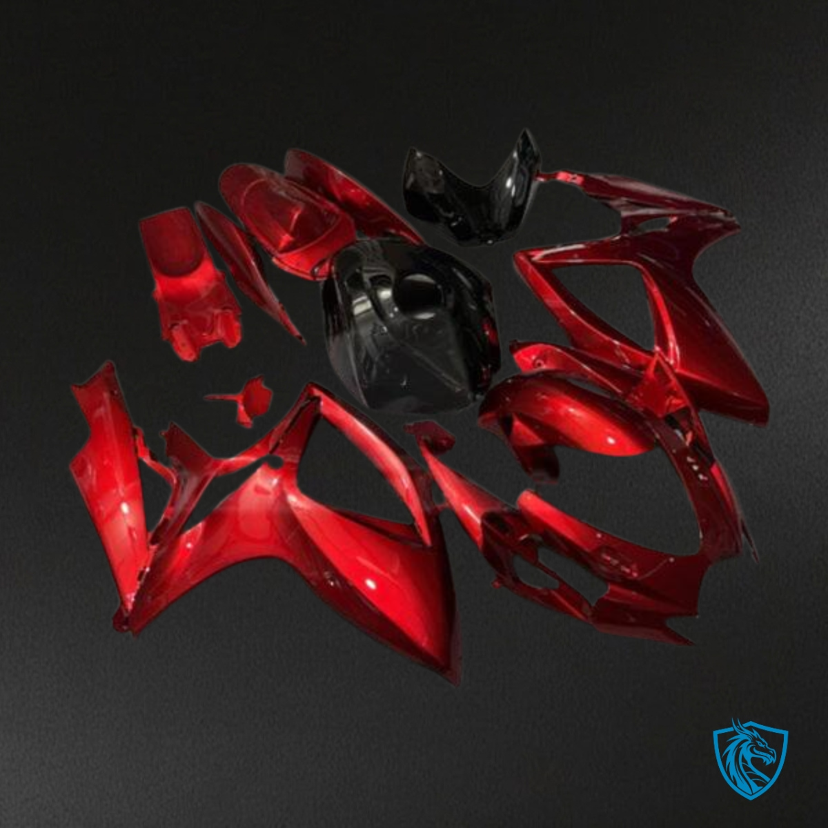 Suzuki GSXR 600-750 (2006-2007) Gloss Maroon Red & Black - MERGEment Motorcycle Fairings Kit