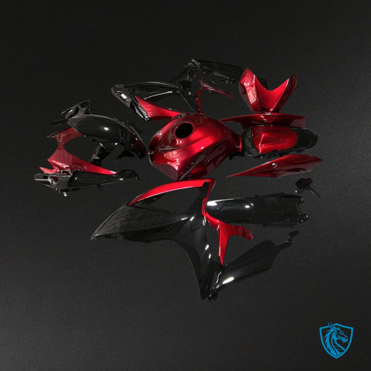 Suzuki GSXR 600-750 (2006-2007) Gloss Maroon Red & Black - Custom ABS Fairing Kit