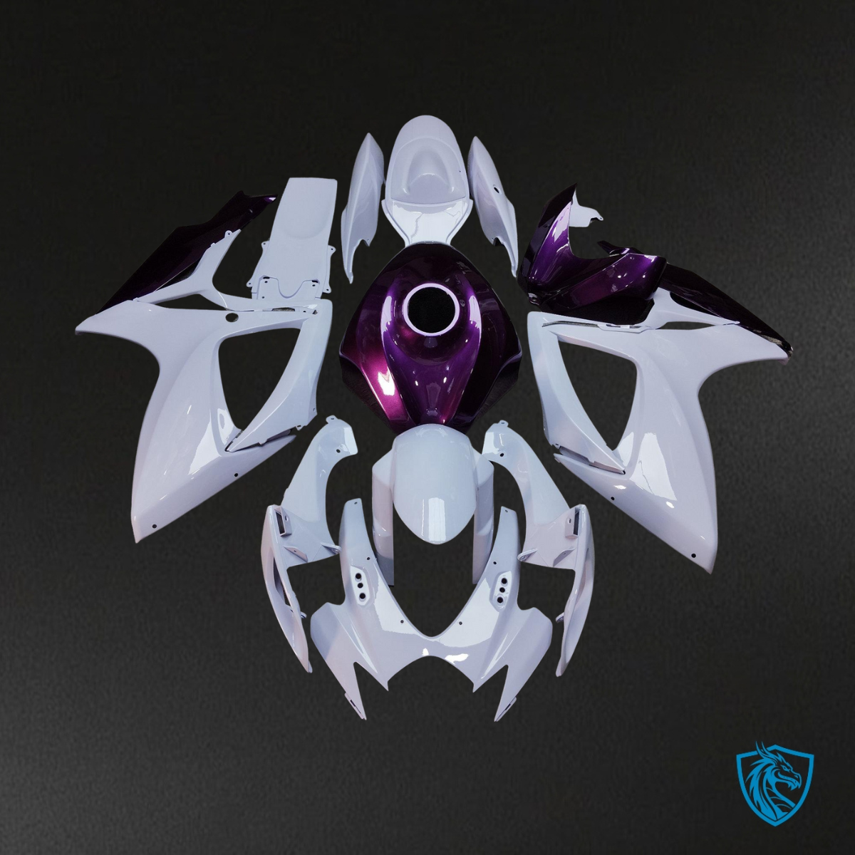 Suzuki GSXR 600-750 (2006-2007) Gloss Nardo Gray & Purple Fairing Kit | ABS Bodywork