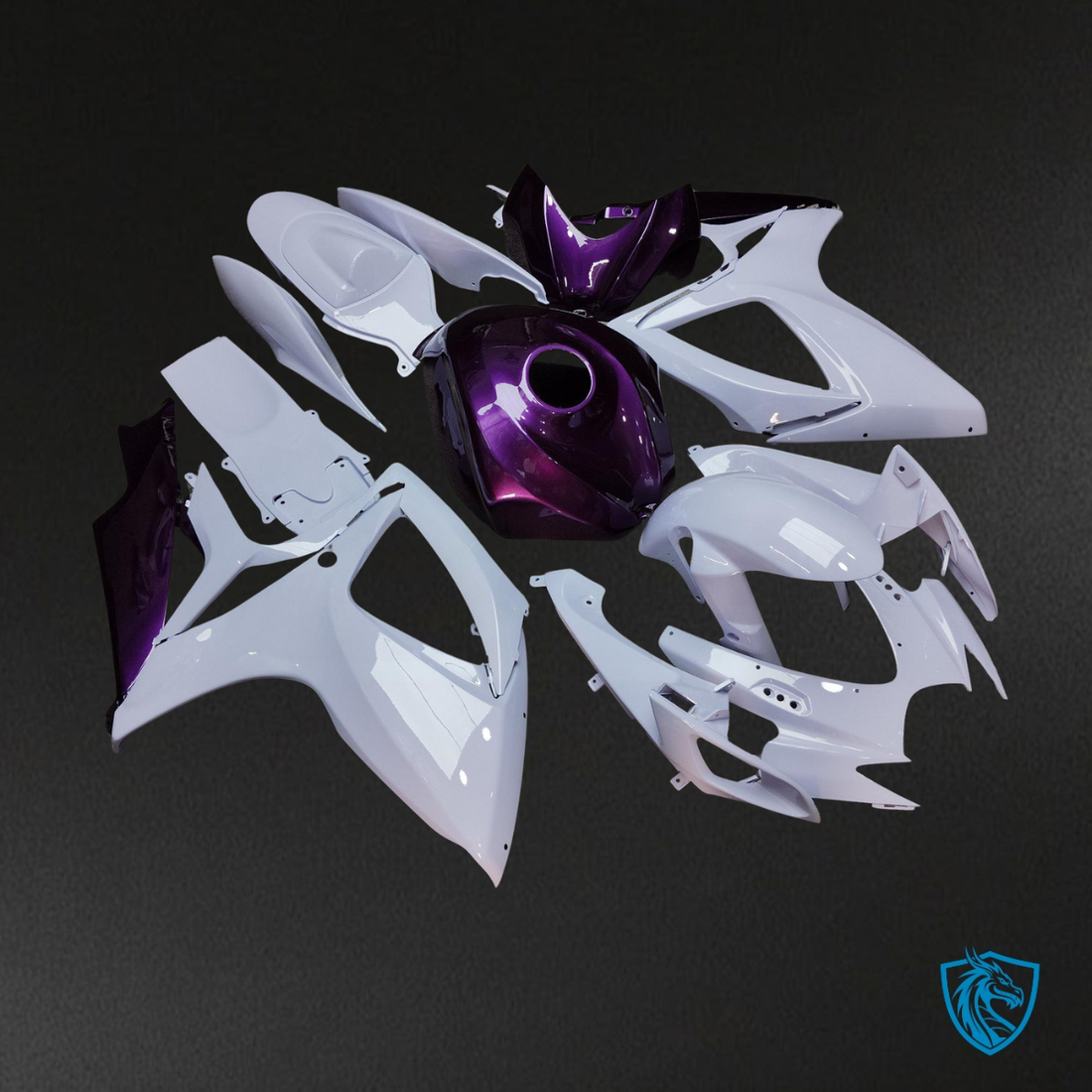 Suzuki GSXR 600-750 (2006-2007) Gloss Nardo Gray & Purple Fairing Kit | ABS Bodywork