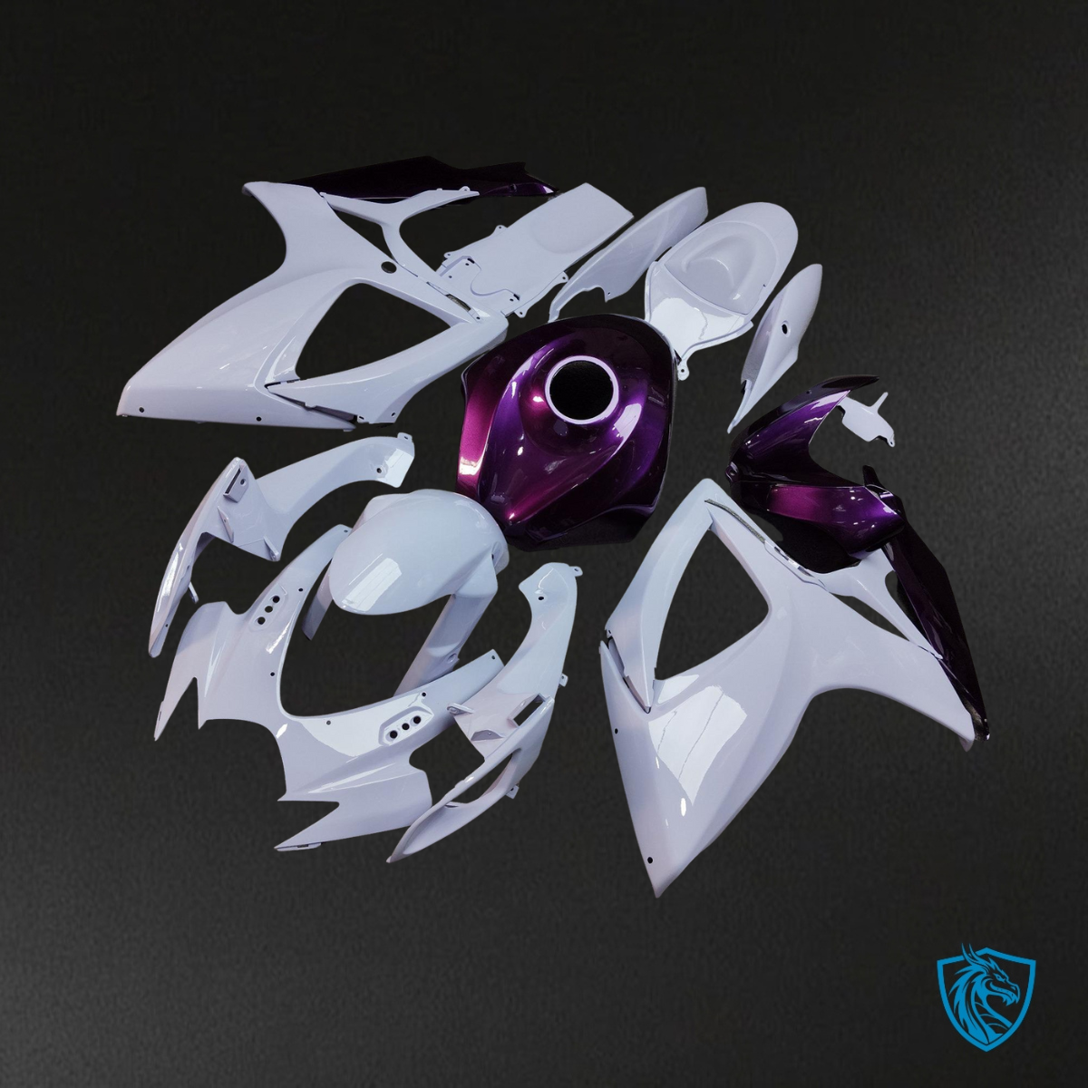 Suzuki GSXR 600-750 (2006-2007) Gloss Nardo Gray & Purple Fairing Kit | ABS Bodywork