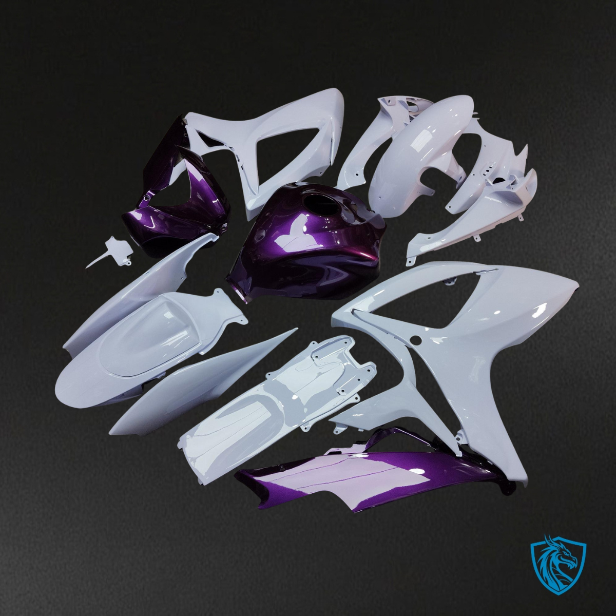 Suzuki GSXR 600-750 (2006-2007) Gloss Nardo Gray & Purple Fairing Kit | ABS Bodywork