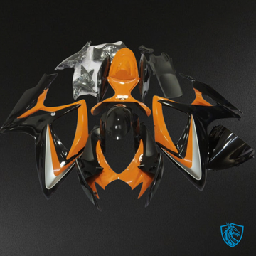 Suzuki GSXR 600-750 (2006-2007) Gloss Orange & Black Fairing Kit - Aftermarket ABS Bodywork