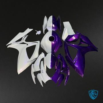 Suzuki GSXR 600-750 (2006-2007) Gloss Pearl White & Purple Split Fairing Kit | ABS Bodywork