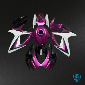 Suzuki GSXR 600-750 (2006-2007) Gloss Pink & White - MERGEment Motorcycle Fairings Kit