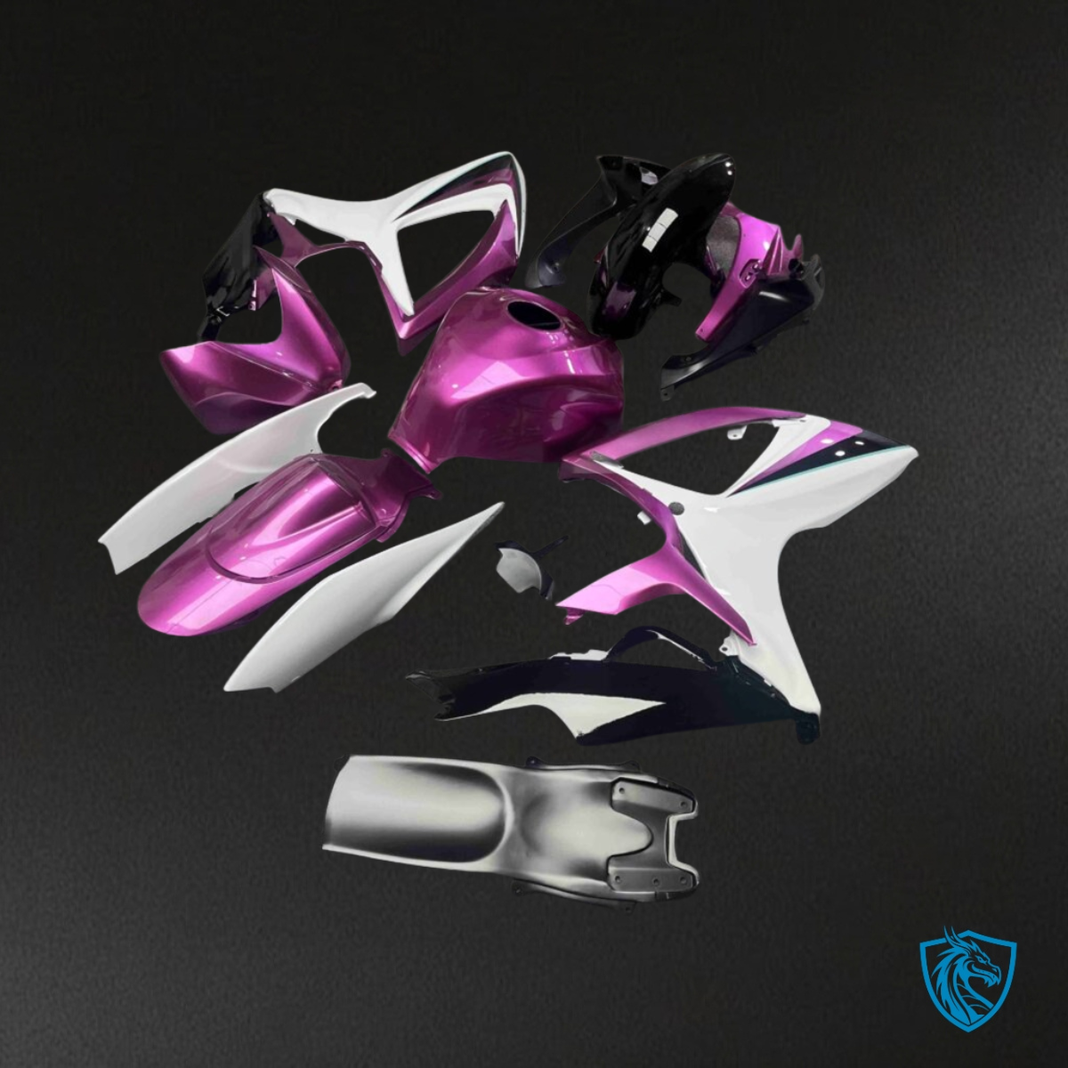 Suzuki GSXR 600-750 (2006-2007) Gloss Pink & White - MERGEment Motorcycle Fairings Kit