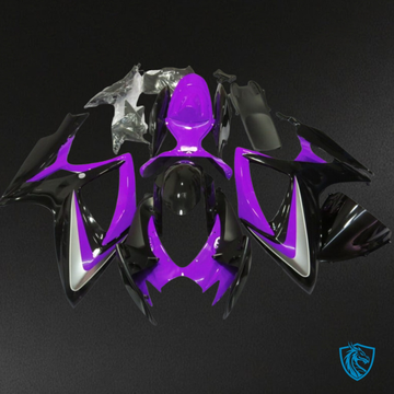 Suzuki GSXR 600-750 (2006-2007) Gloss Purple & Black Fairing Kit - Aftermarket ABS Bodywork