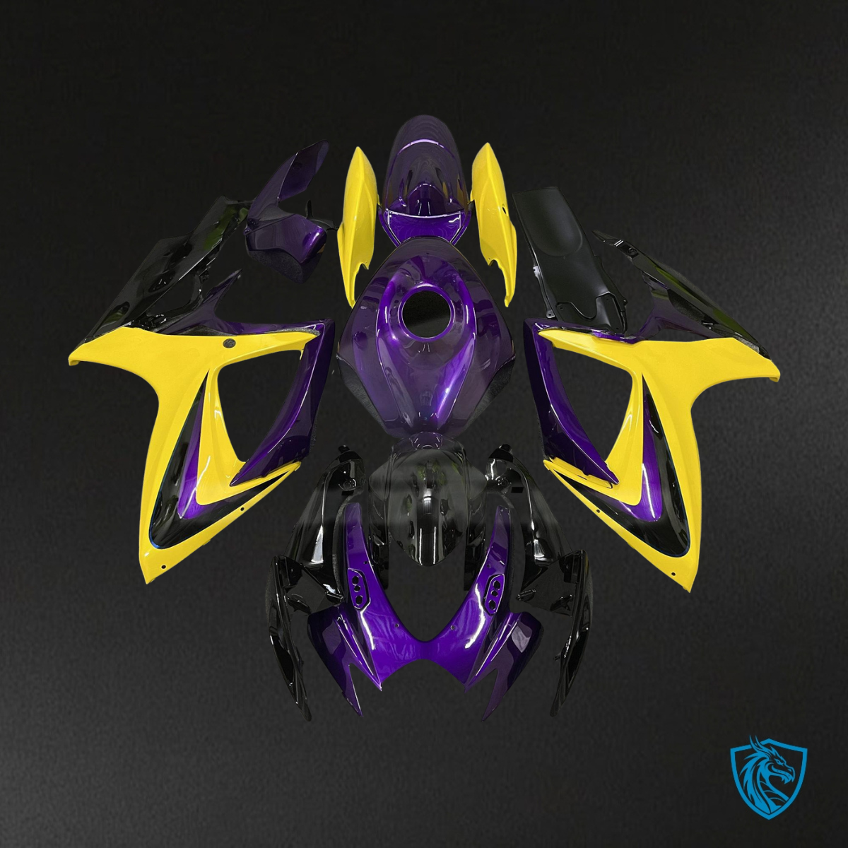 Suzuki GSXR 600-750 (2006-2007) Gloss Purple & Yellow - MERGEment Motorcycle Fairings Kit