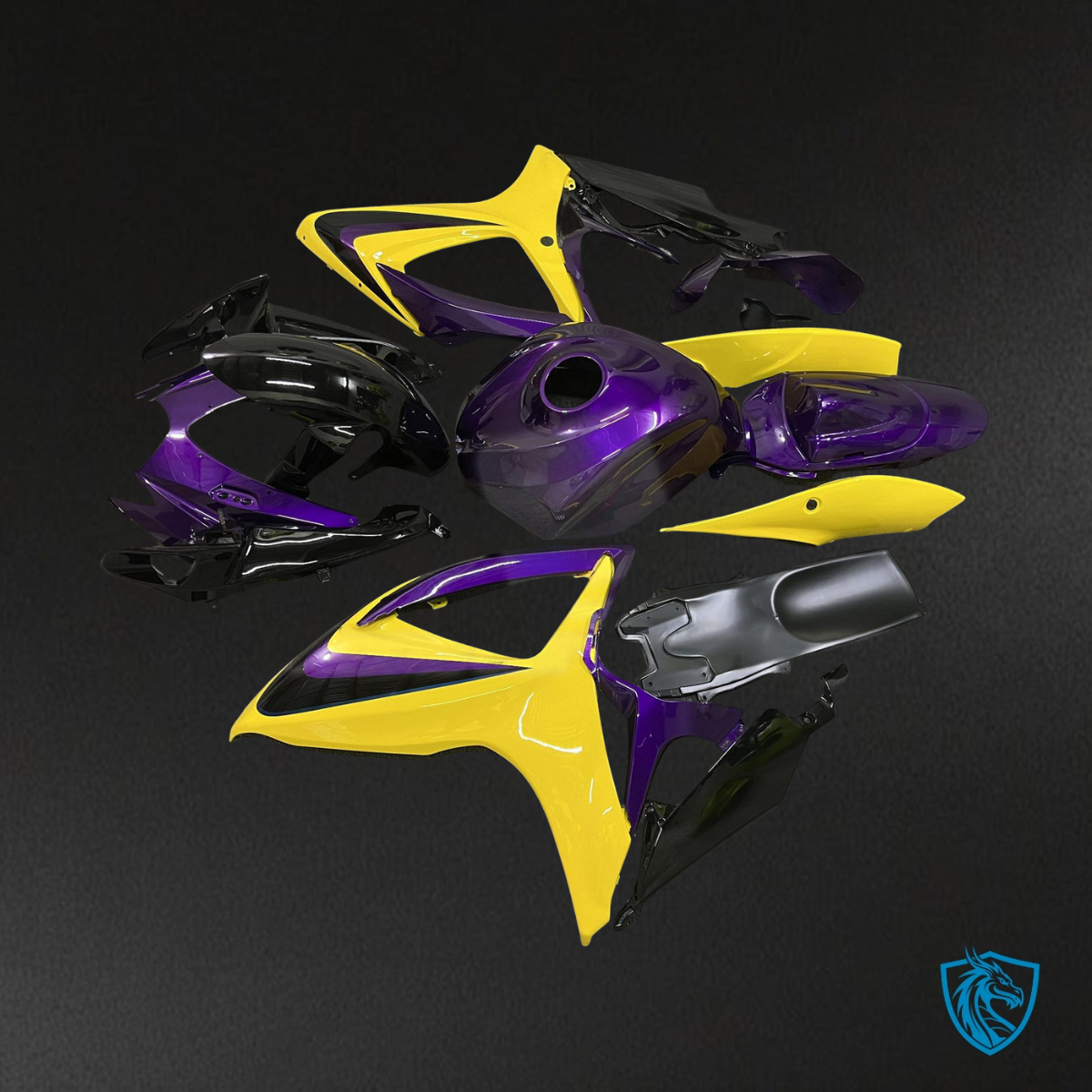 Suzuki GSXR 600-750 (2006-2007) Gloss Purple & Yellow - MERGEment Motorcycle Fairings Kit