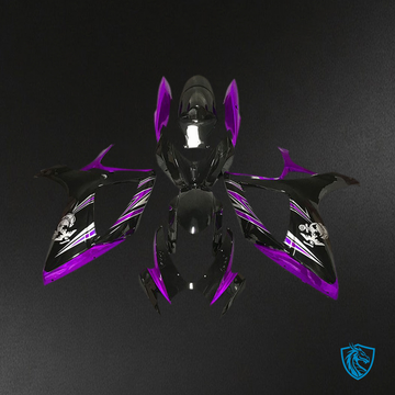 Suzuki GSXR 600-750 (2006-2007) Gloss Purple & Black Design - MERGEment Motorcycle Fairings Kit