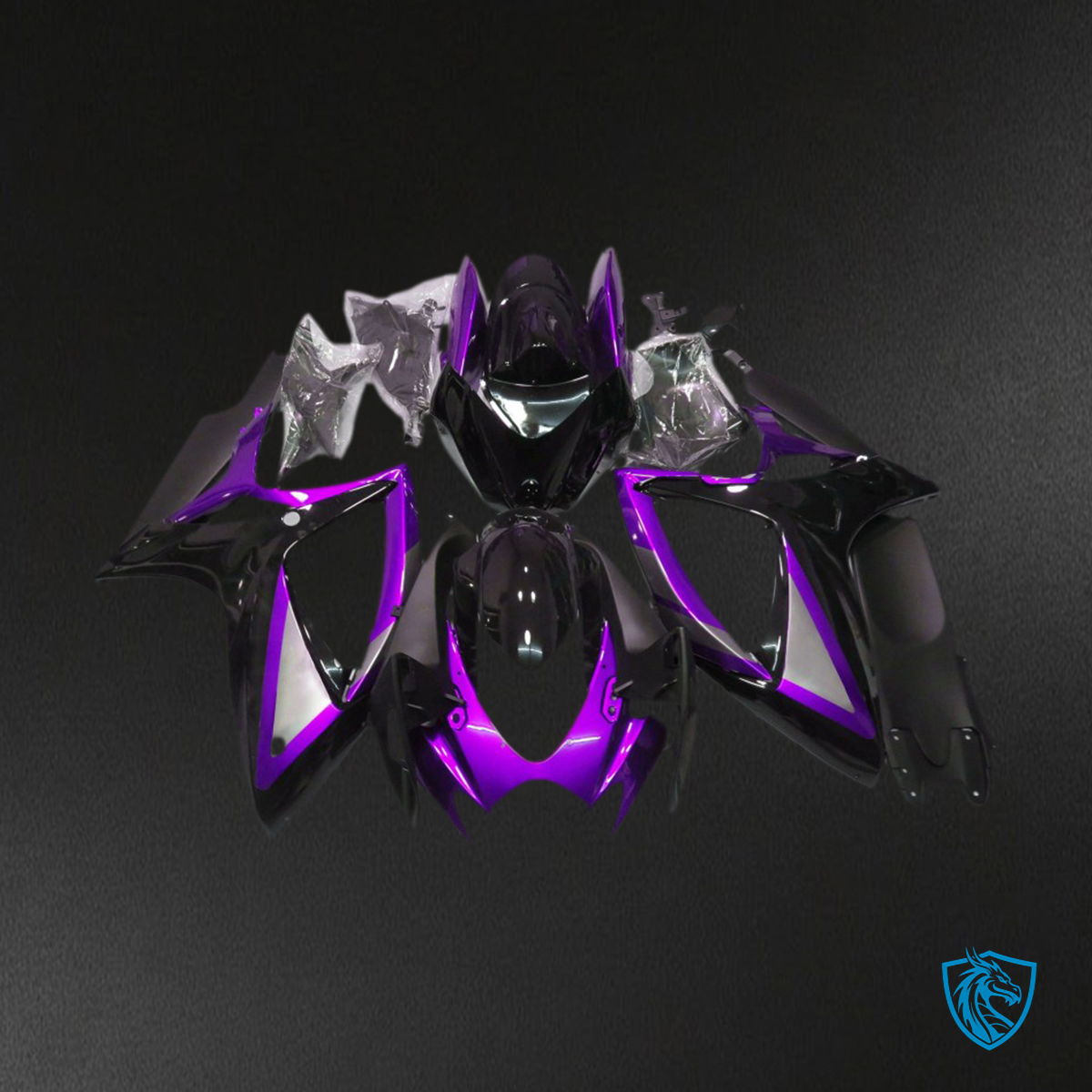 Suzuki GSXR 600-750 (2006-2007) Gloss Purple & Black Motorcycle Fairings Kit - Aftermarket ABS Bodywork