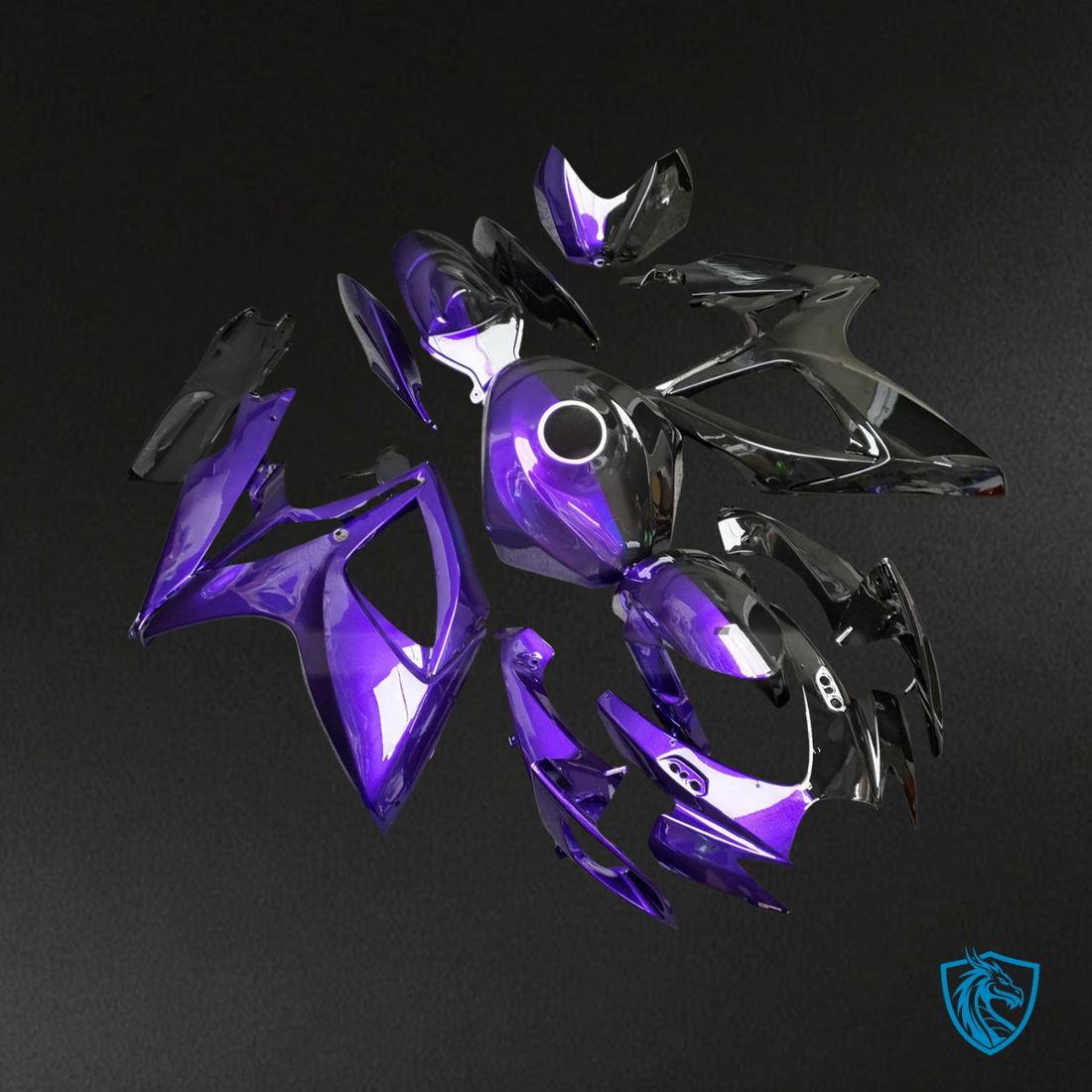Suzuki GSXR 600-750 (2006-2007) Gloss Purple & Black Split Fairing Kit | ABS Bodywork