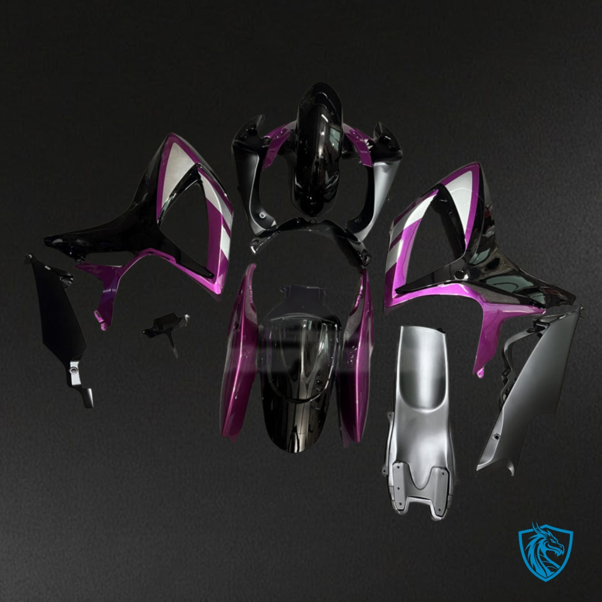 Suzuki GSXR 600-750 (2006-2007) Gloss Purple & Black - Custom ABS Fairing Kit