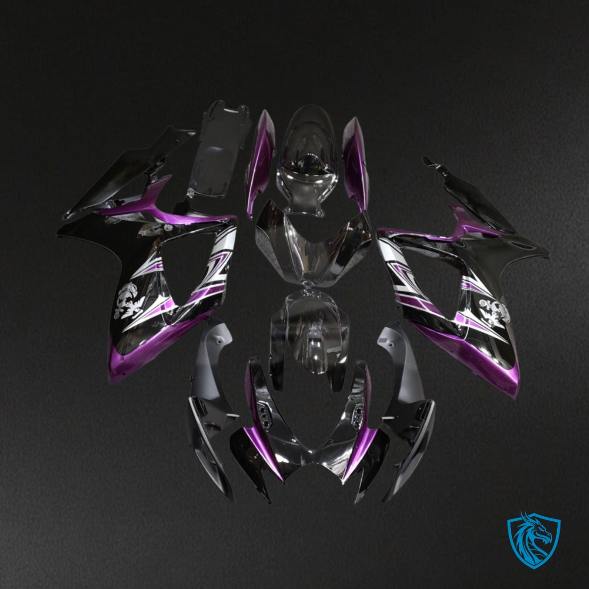 Suzuki GSXR 600-750 (2006-2007) Gloss Purple & Black - MERGEment Motorcycle Fairings Kit