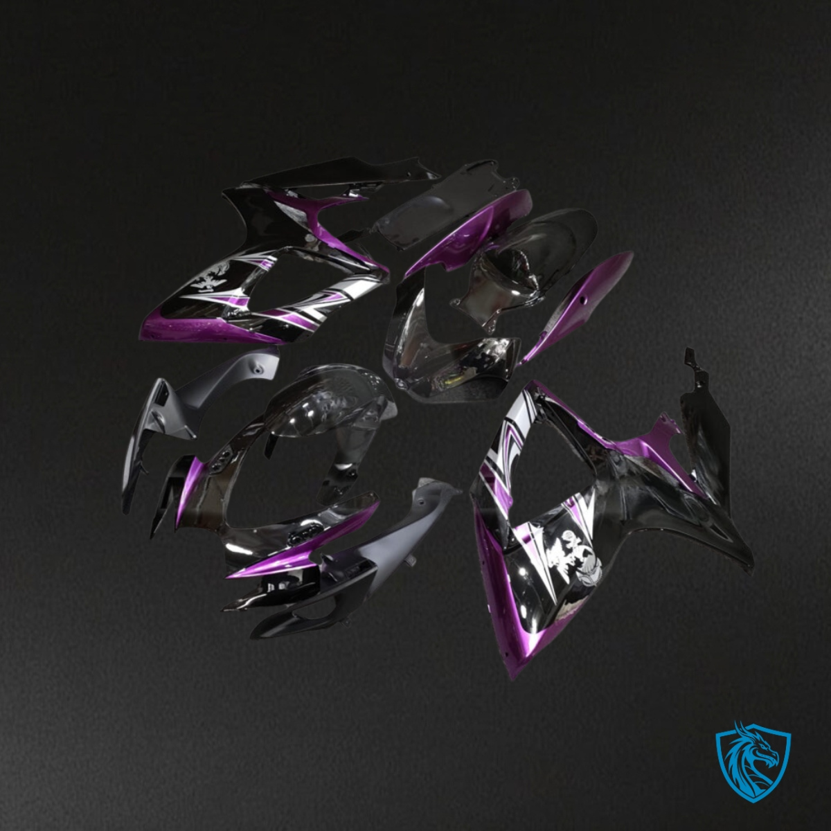 Suzuki GSXR 600-750 (2006-2007) Gloss Purple & Black - MERGEment Motorcycle Fairings Kit