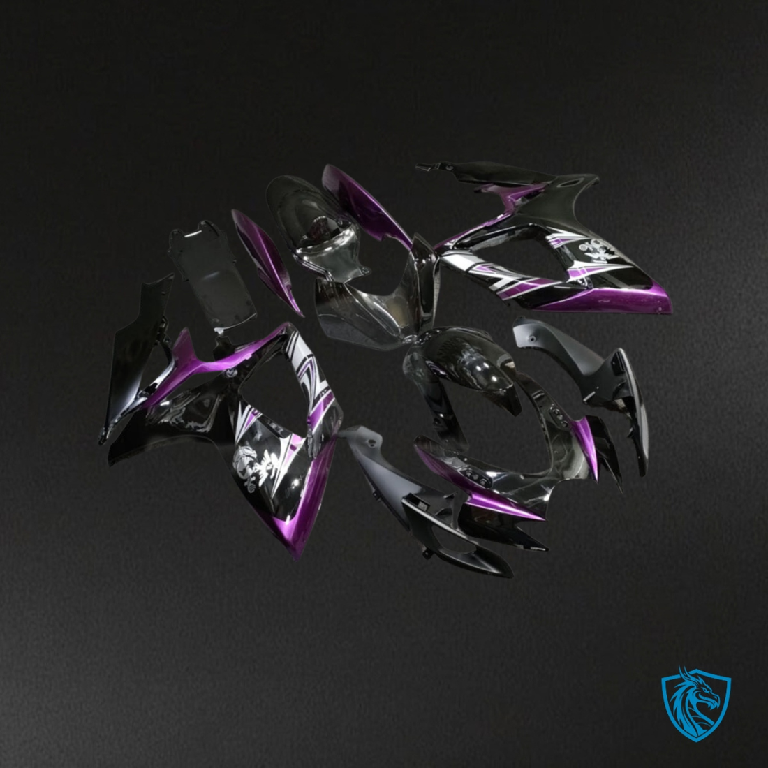 Suzuki GSXR 600-750 (2006-2007) Gloss Purple & Black - MERGEment Motorcycle Fairings Kit