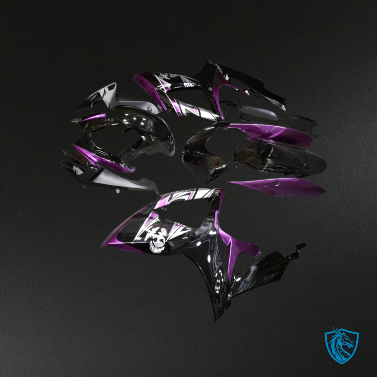 Suzuki GSXR 600-750 (2006-2007) Gloss Purple & Black - MERGEment Motorcycle Fairings Kit