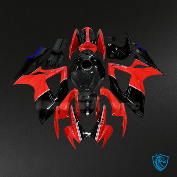 Suzuki GSXR 600-750 (2006-2007) Gloss Red & Black Fairing Kit - Aftermarket ABS Bodywork