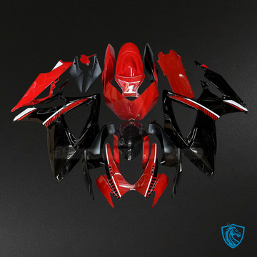 Suzuki GSXR 600-750 (2006-2007) Gloss Red & Black - Custom ABS Fairing Kit