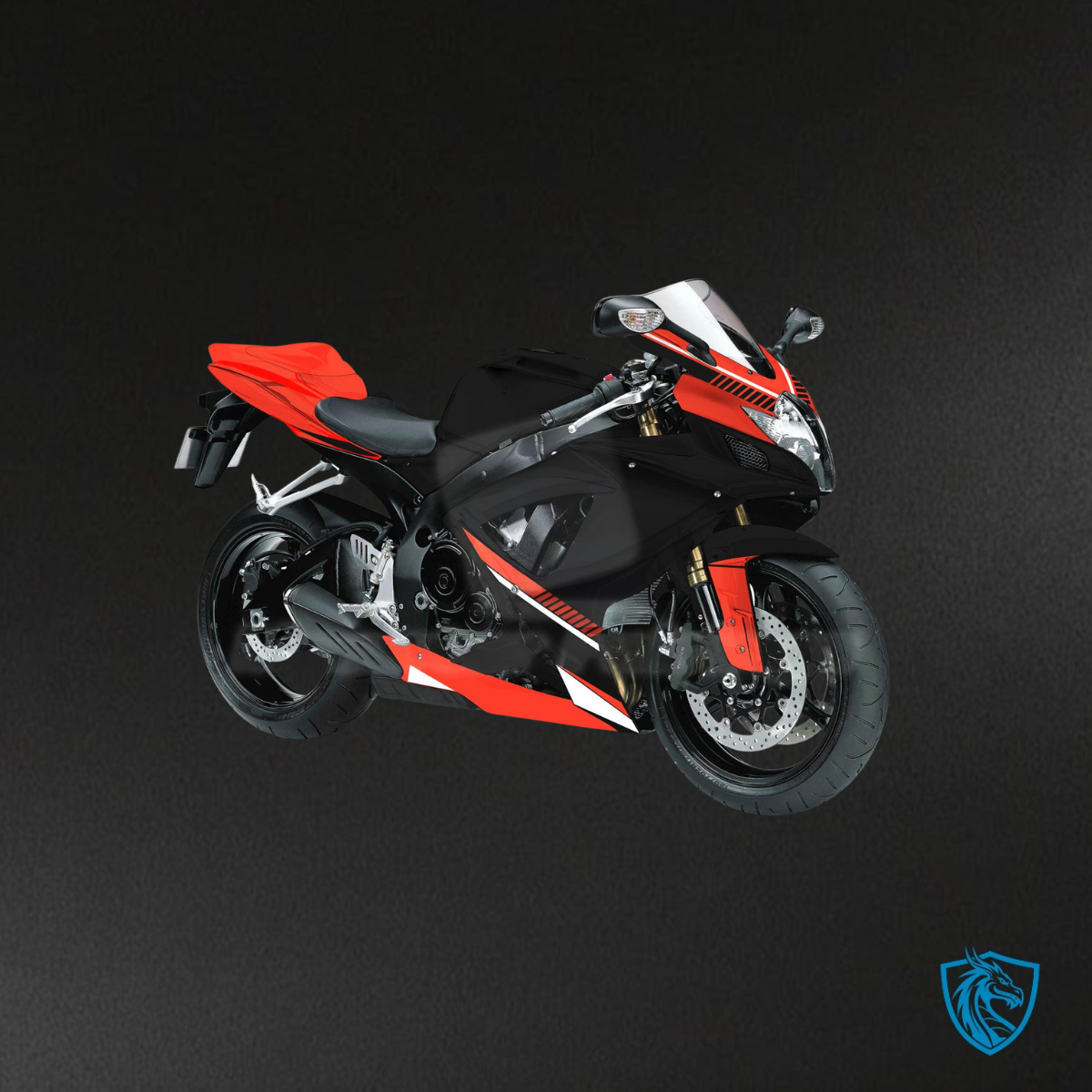 Suzuki GSXR 600-750 (2006-2007) Gloss Red & Black - Custom ABS Fairing Kit