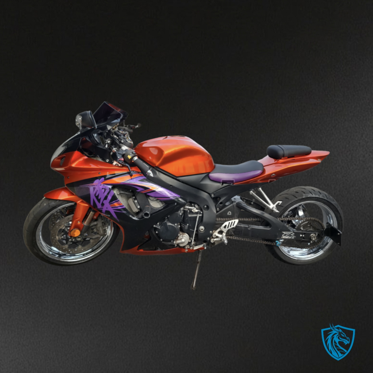 Suzuki GSXR 600-750 (2006-2007) Gloss Purple, Orange & Black - Custom ABS Fairing Kit