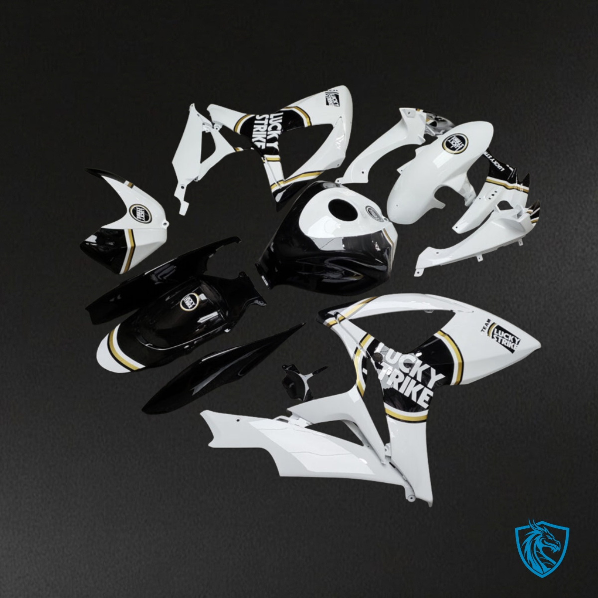 Suzuki GSXR 600-750 (2006-2007) Gloss White & Black - MERGEment Motorcycle Fairings Kit