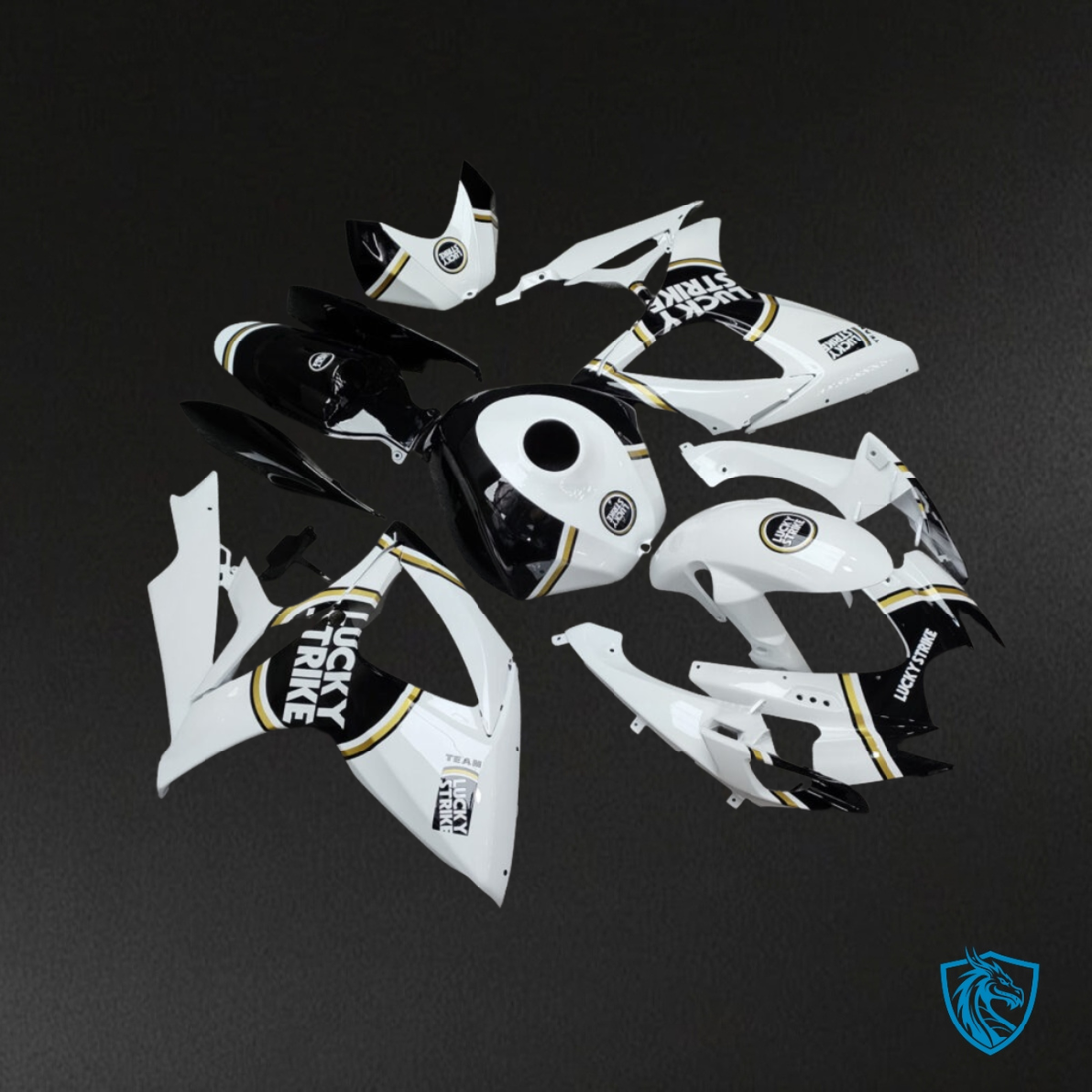 Suzuki GSXR 600-750 (2006-2007) Gloss White & Black - MERGEment Motorcycle Fairings Kit