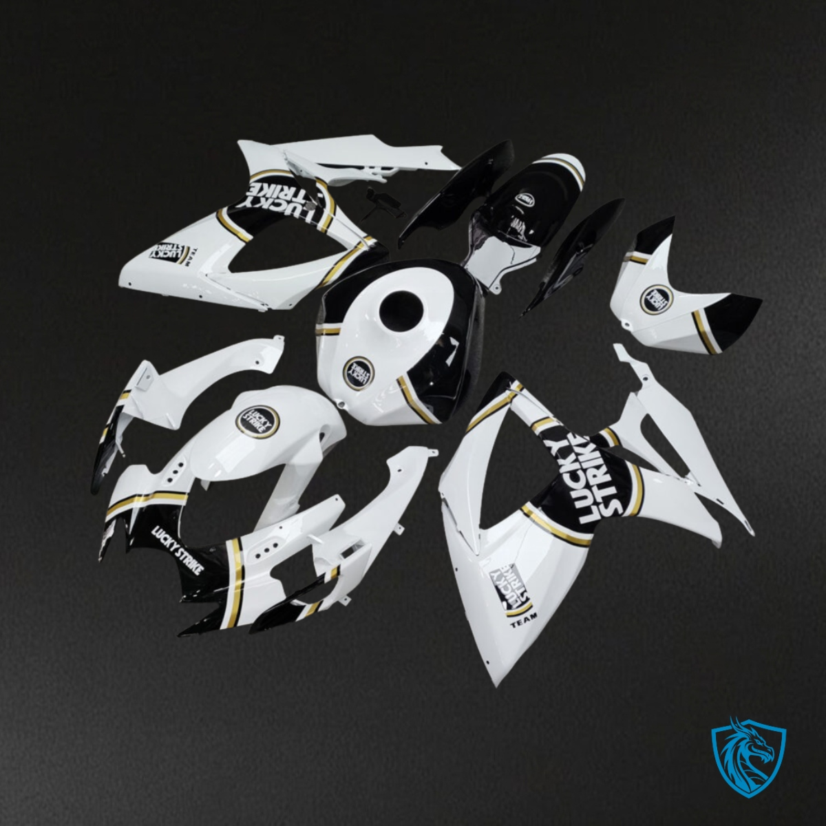 Suzuki GSXR 600-750 (2006-2007) Gloss White & Black - MERGEment Motorcycle Fairings Kit