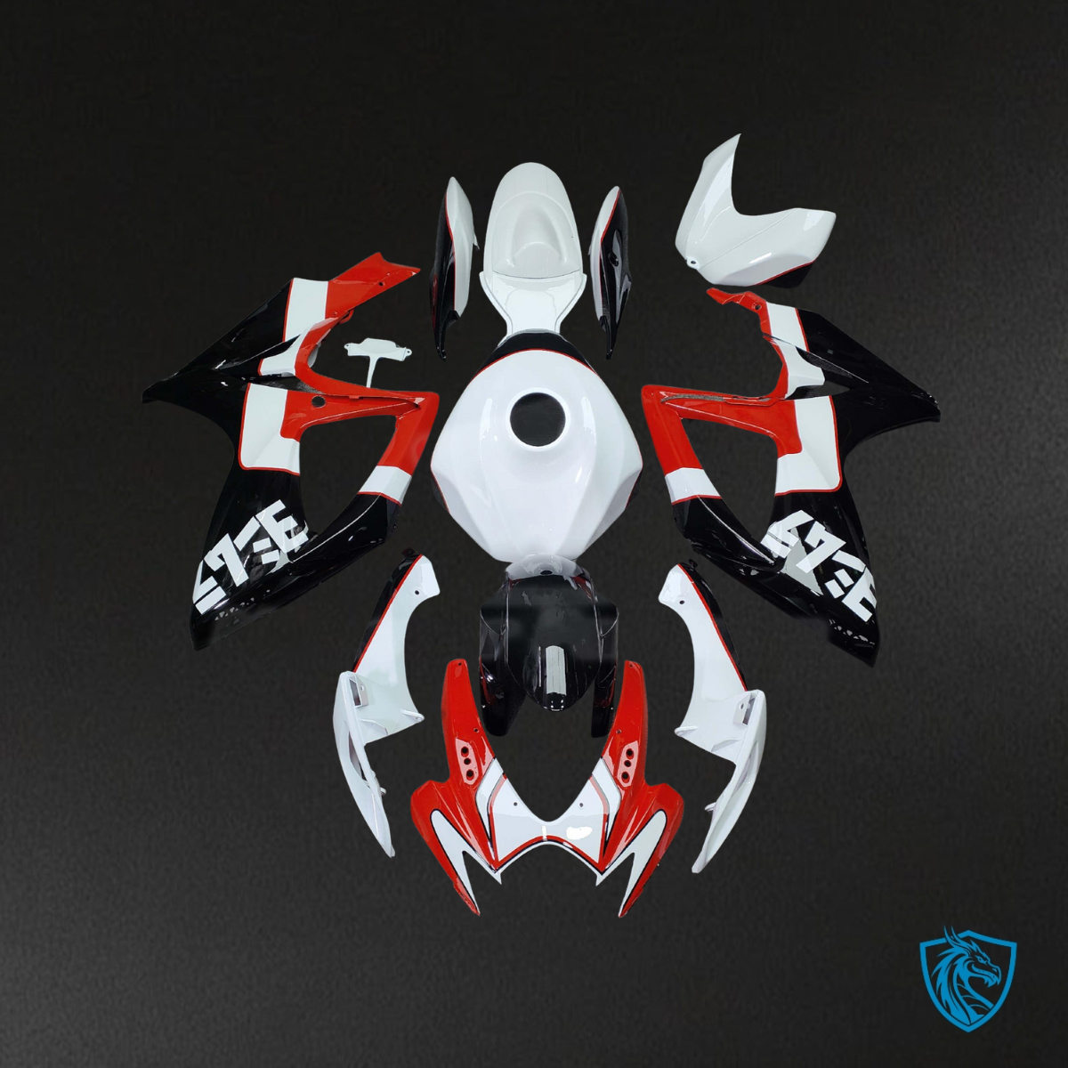 Suzuki GSXR 600-750 (2006-2007) Gloss White, Red & Black Fairing Kit | ABS Bodywork