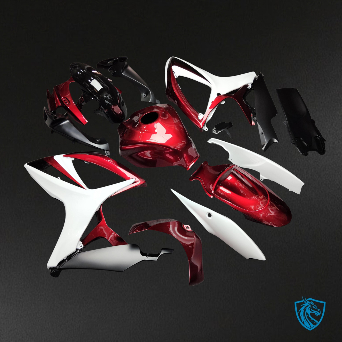 Suzuki GSXR 600-750 (2006-2007) Gloss White & Candy Red Fairing Kit | ABS Bodywork