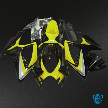 Suzuki GSXR 600-750 (2006-2007) Gloss Yellow & Black Fairing Kit - Aftermarket ABS Bodywork