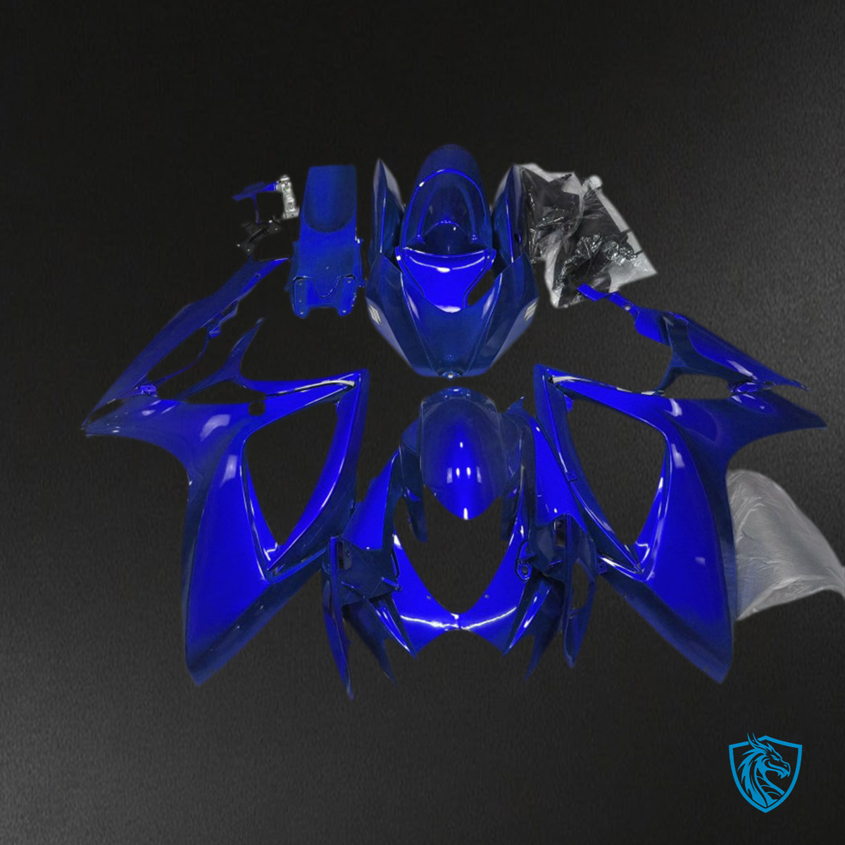 Suzuki GSXR 600-750 (2006-2007) Glossy Blue Plain - MERGEment Motorcycle Fairings Kit