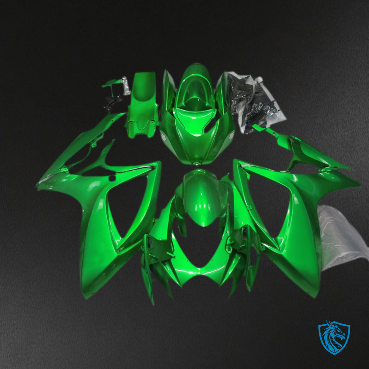 Suzuki GSXR 600-750 (2006-2007) Glossy Green Uni Motorcycle - Custom ABS Fairing Kit