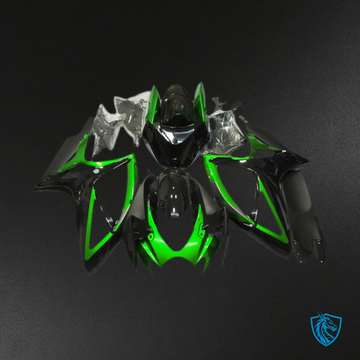Suzuki GSXR 600-750 (2006-2007) Glossy Green & Black Fairings Kit - Aftermarket ABS Bodywork