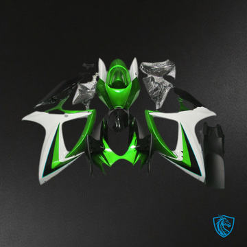 Suzuki GSXR 600-750 (2006-2007) Green & White Motorcycle Fairings Kit | ABS Bodywork