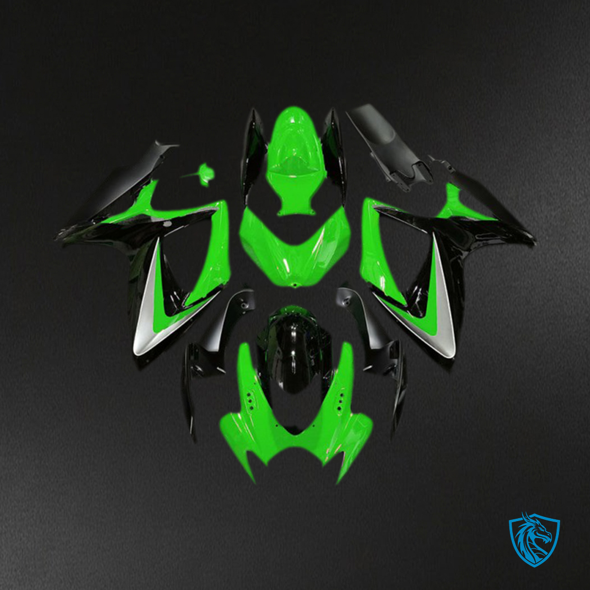 Suzuki GSXR 600-750 (2006-2007) Green OEM Style - MERGEment Motorcycle Fairings Kit