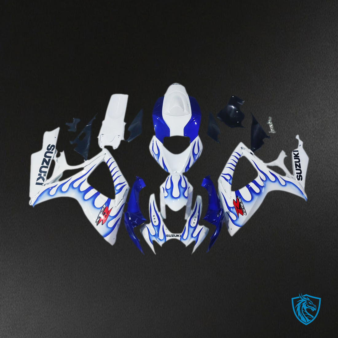Suzuki GSXR 600-750 (2006-2007) White & Blue K6 - MERGEment Motorcycle Fairings Kit