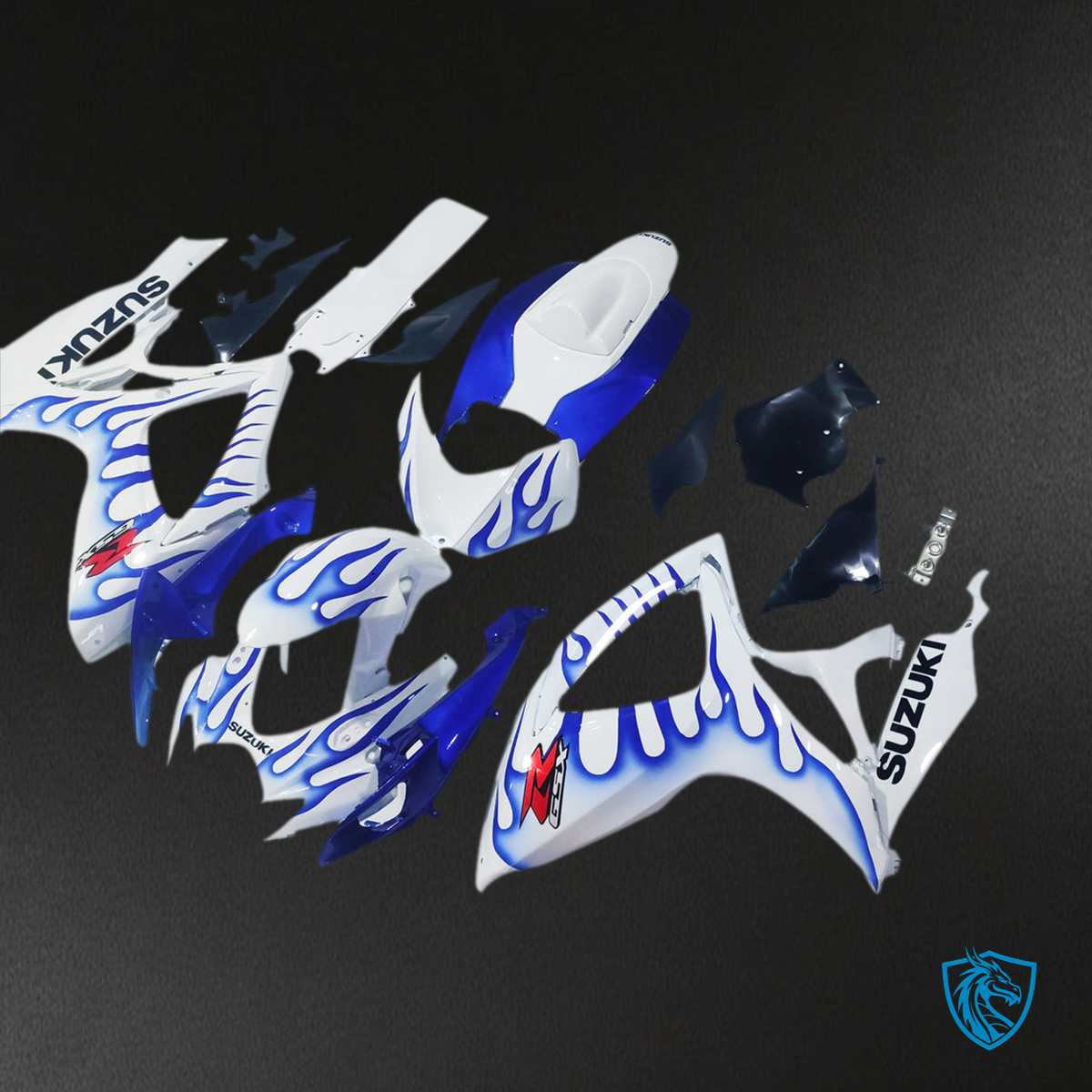 Suzuki GSXR 600-750 (2006-2007) White & Blue K6 - MERGEment Motorcycle Fairings Kit