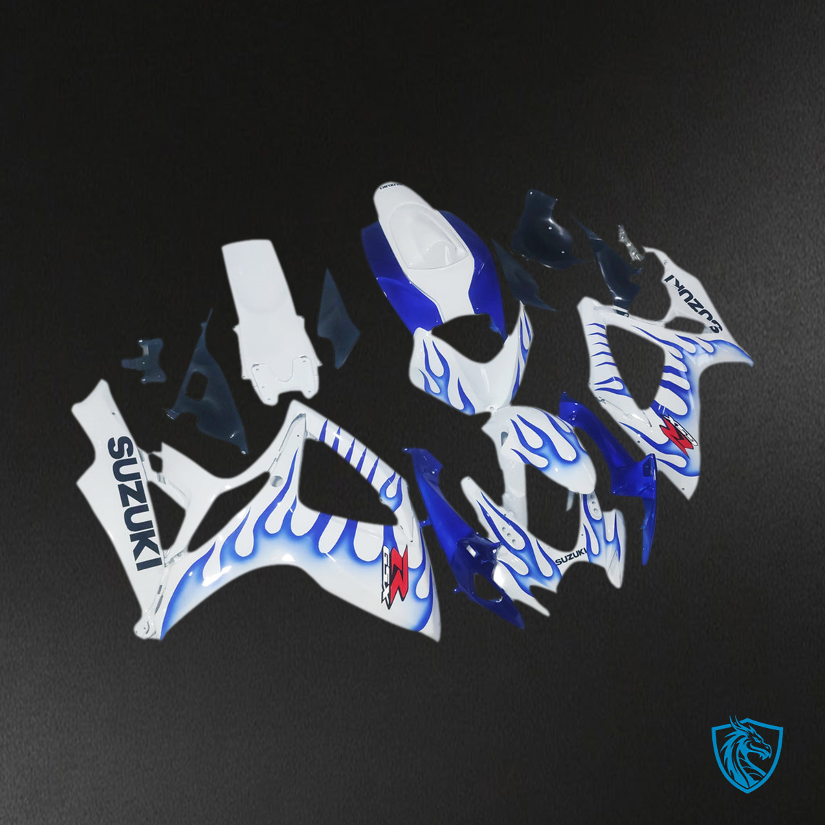 Suzuki GSXR 600-750 (2006-2007) White & Blue K6 - MERGEment Motorcycle Fairings Kit
