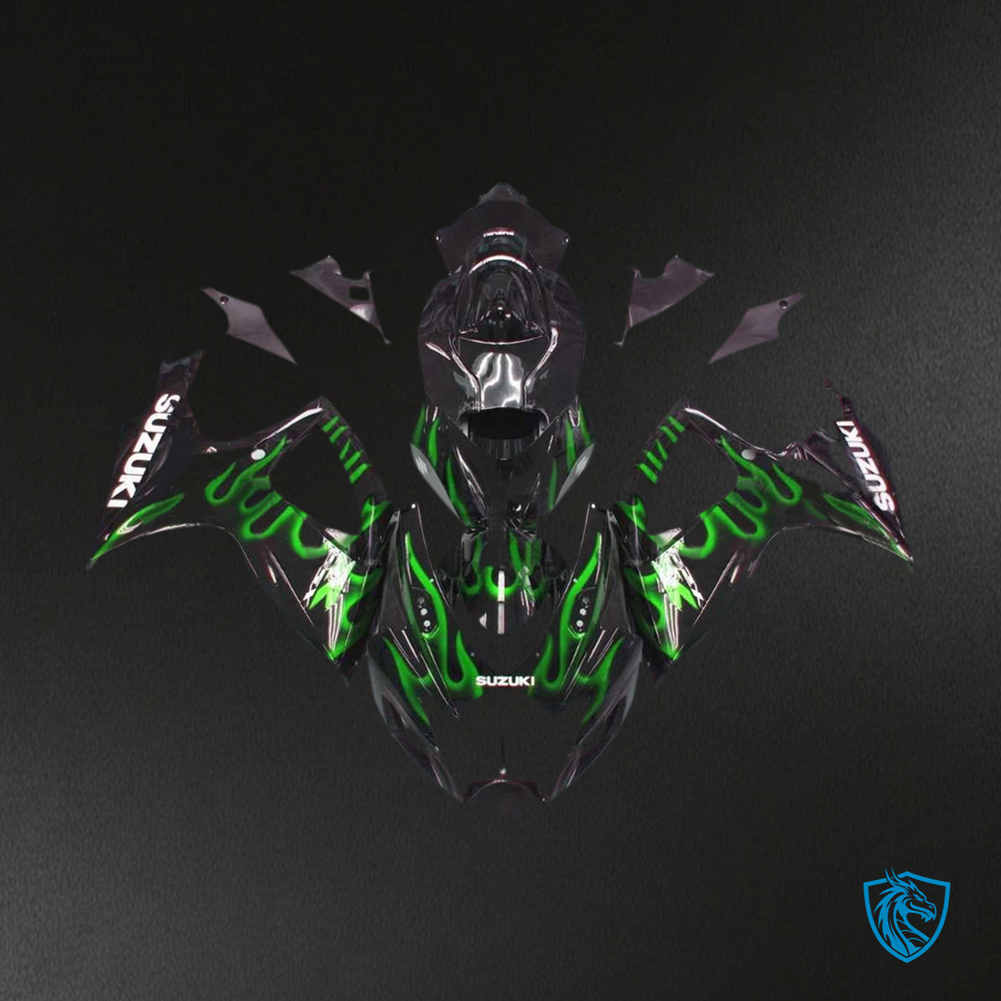 Suzuki GSXR 600-750 (2006-2007) Green & Black K6 Fairing Kit - Aftermarket ABS Bodywork
