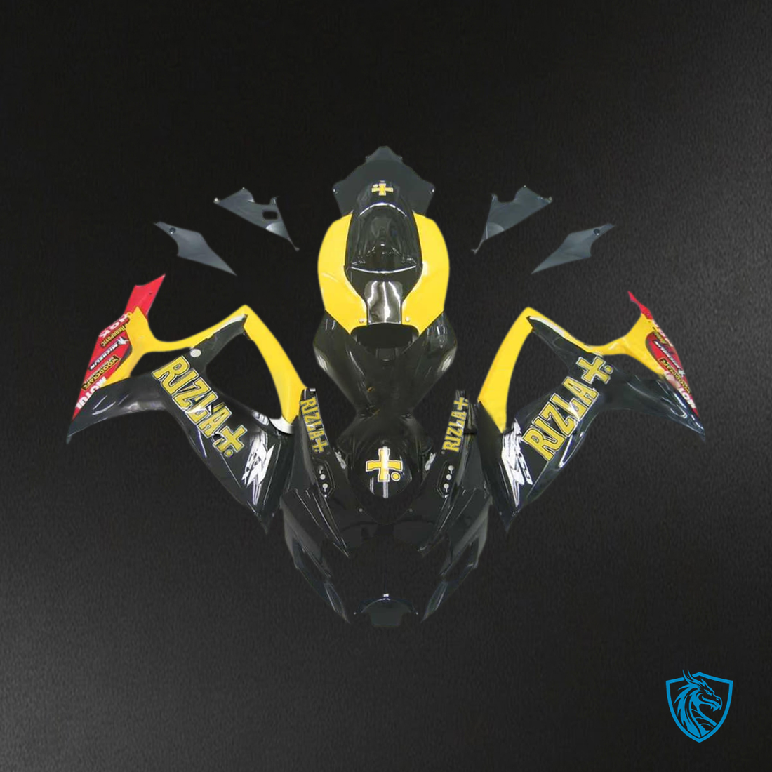 Suzuki GSXR 600-750 (2006-2007) Yellow & Black K6 - MERGEment Motorcycle Fairings Kit