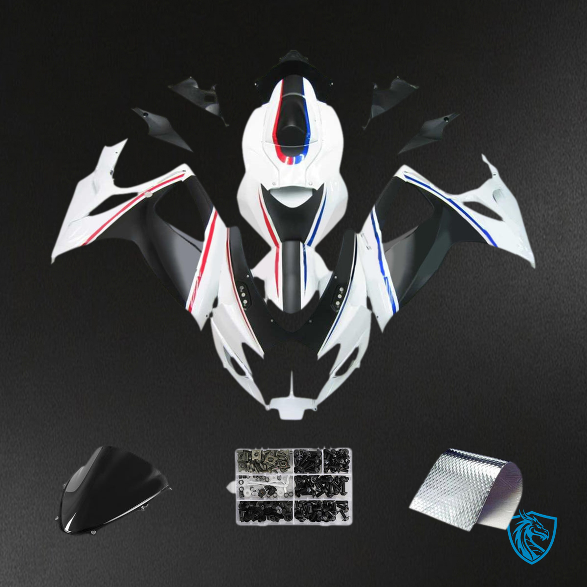 Suzuki GSXR 600-750 (2006-2007) White, Black & Red K6 Fairing Kit - Aftermarket ABS Bodywork