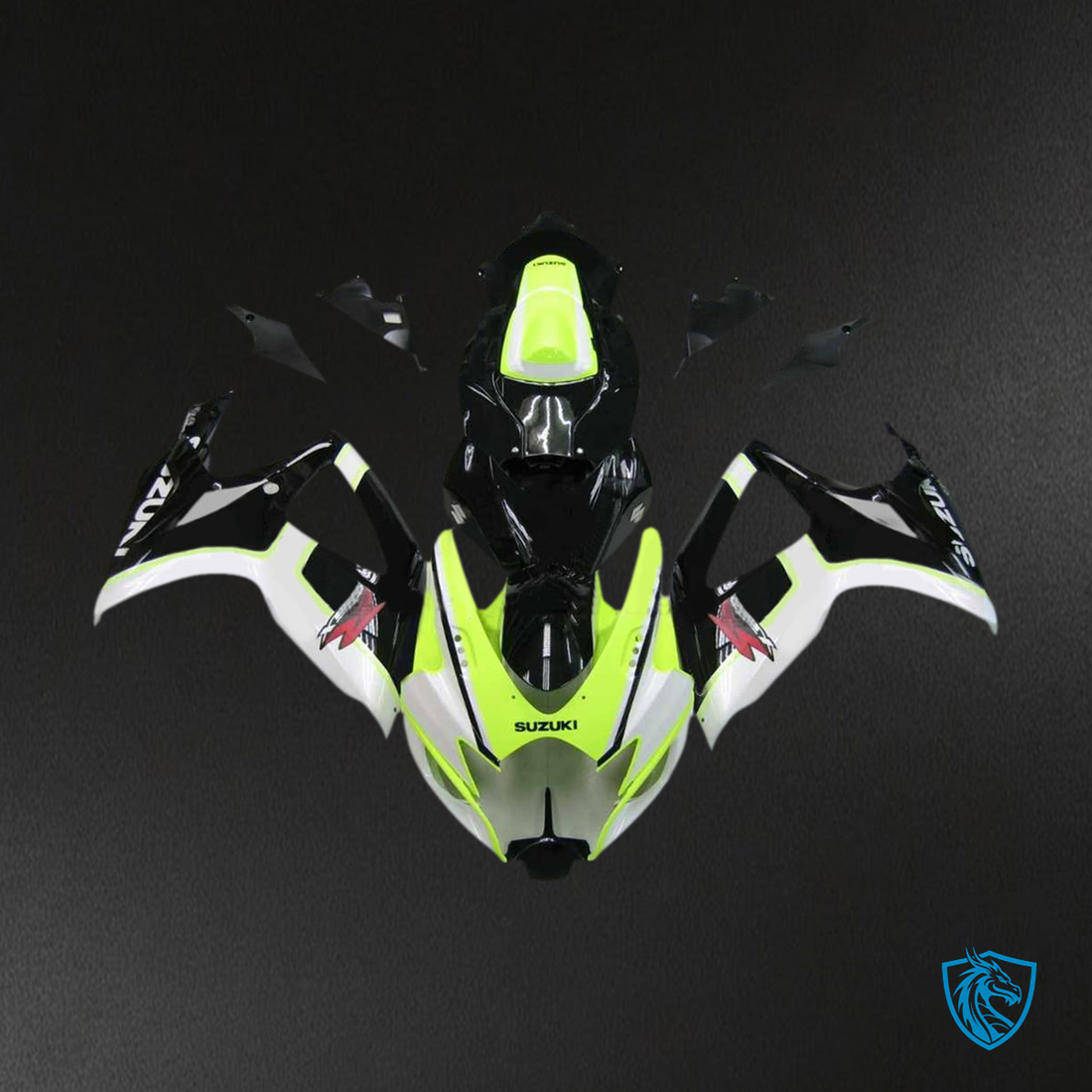 Suzuki GSXR 600-750 (2006-2007) Green & White K6 - MERGEment Motorcycle Fairing Kit