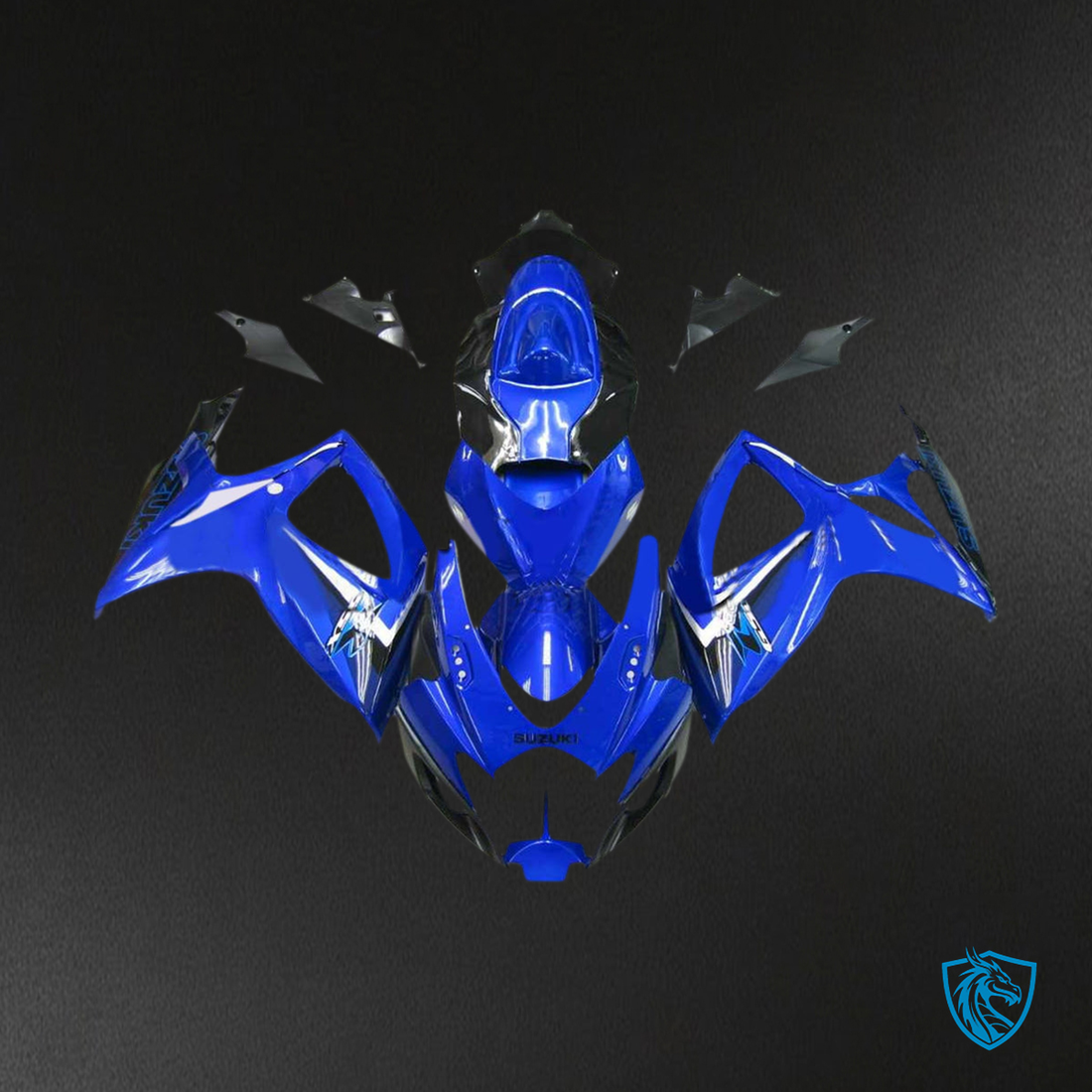 Suzuki GSXR 600-750 (2006-2007) Gloss Blue & Black K6 - Custom ABS Fairing Kit