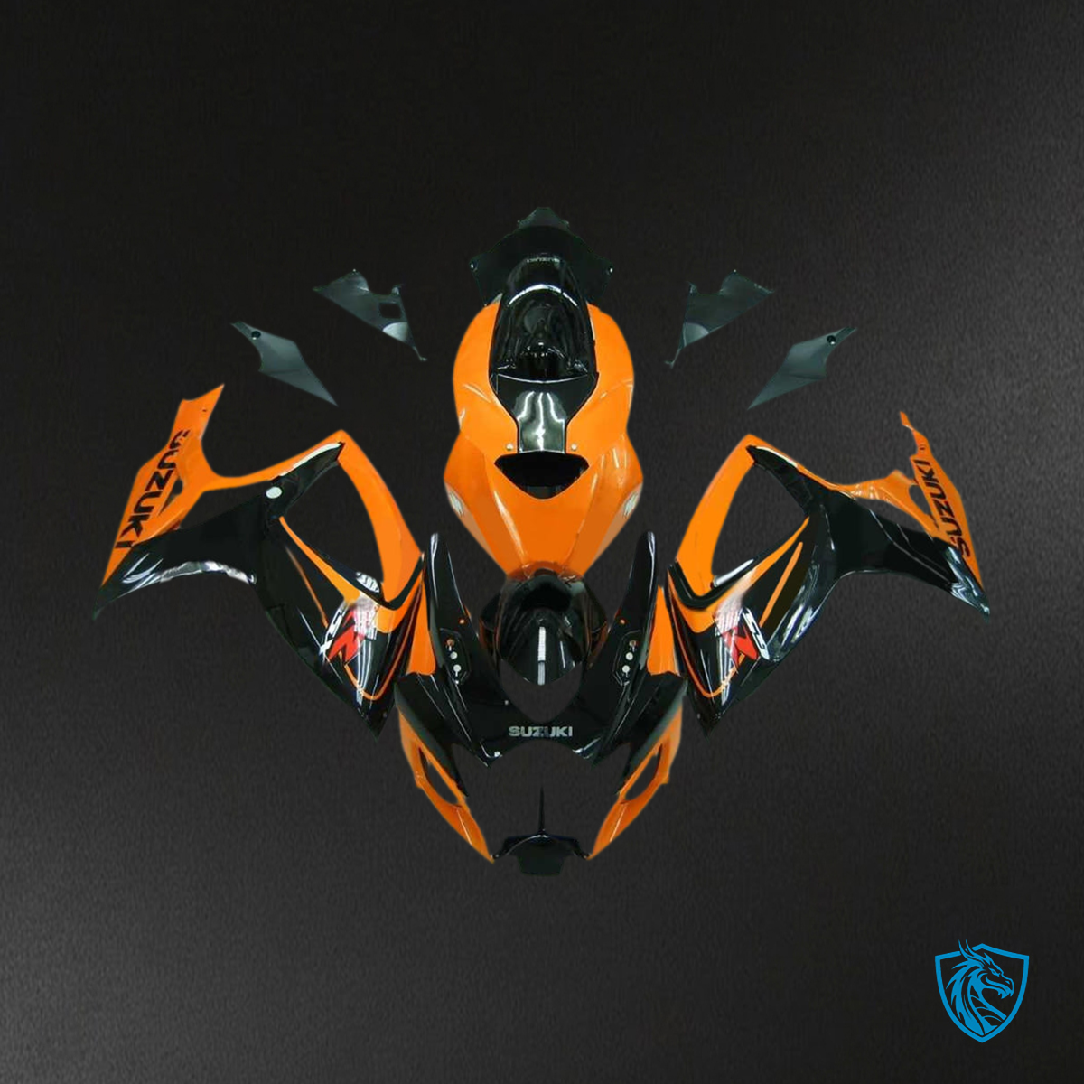 Suzuki GSXR 600-750 (2006-2007) Black & Orange K6 Fairing Kit - Aftermarket ABS Bodywork